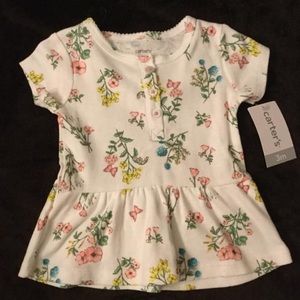 Carter's Baby size 3 months white dress with flowers and 🦋